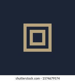 initial letter O geometric with square frame line art. Suitable for business consulting, studio, room, group, decoration, building, concept design. - vector