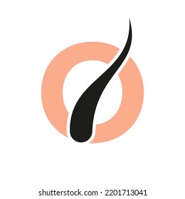 Initial Letter O Hair Treatment Logo, Hair Transplantation Logo Design Vector Template