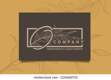 Initial letter O handwriting beauty logo design with love. Elegant and Feminine branding template - Vector