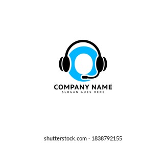 Initial Letter O Headphone, Earphone Logo Template