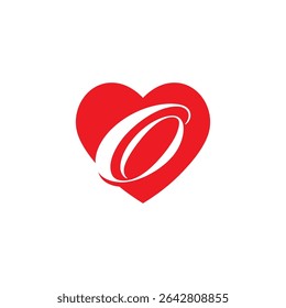 Initial Letter O, Heart Logo Design