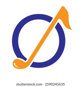 Initial Letter O Hockey Logo Concept With Hockey Stick Symbol Vector Template