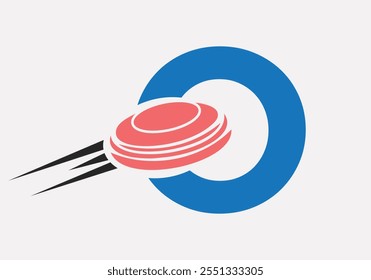 Initial Letter O Hockey Puck Logo Vector Template