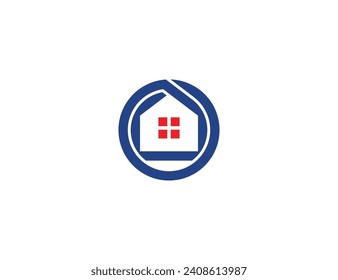 initial Letter O Home Real Estate Logo Concept sign symbol icon Element Design. Realtor, Mortgage, House Logotype. Vector illustration template