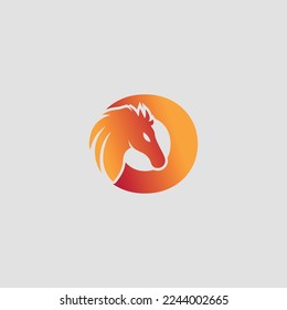 Letra inicial O con diseño de logotipo de vector de caballo. Icono De Plantilla De Ilustración De Letra Caballo O.