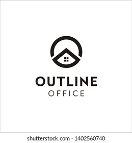 Initial Letter O with House Icon for Real Estate Property Logo Design