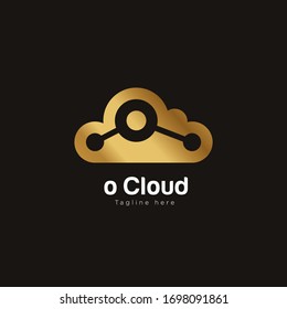 Initial Letter o inside Cloud logo icon. Modern Gold logo template. Can be used for business company group. Vector Illustration.