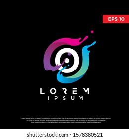 initial letter o inside liquid splash logo. modern icon, template design