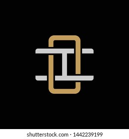 Initial letter I and O, IO, OI, overlapping interlock logo, monogram line art style, silver gold on black background