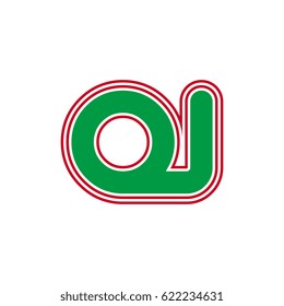 initial letter o and j. oj monogram outline logo