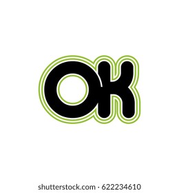 initial letter o and k. ok monogram outline logo