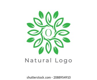Anfangsbuchstabe des Leaf-Blumenlogos. Vektorgrafiken mit floralem Logo. 
Vectorlogo-Design für Naturprodukte, Blumenladen, Kosmetik, Bio, ökologische Konzepte, Gesundheit, Spa.