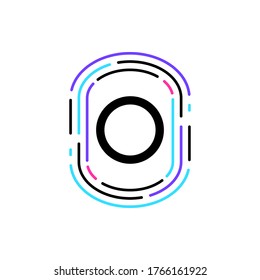 initial letter O line icon design logo template