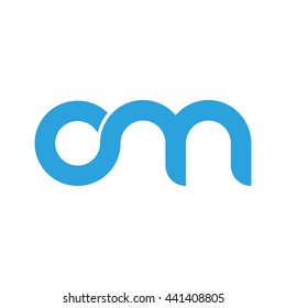 Letra inicial o logotipo redondo en minúsculas vinculado azul