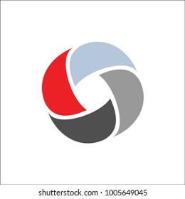 initial letter O logo abstract colorful