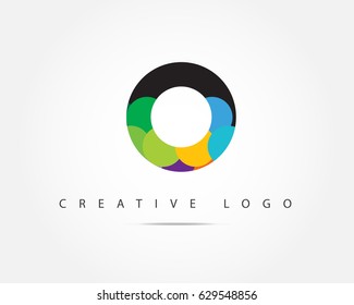 Initial Letter O logo with Circle Colorful