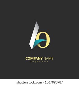 initial letter a o logo design template, company logo, company symbol, initial vector template