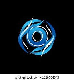 Initial Letter O Logo Design inside Circle Water or Waves
