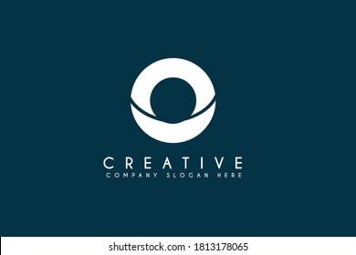 Initial letter O logo design. Business and branding company logo isolated on blue background