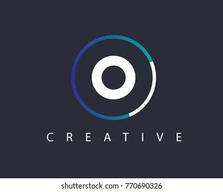 Initial Letter O logo Design Template With Circle Colored