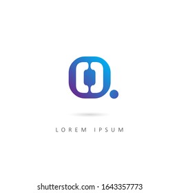 Initial Letter O Logo with Dot. Design Vector Illustration Template