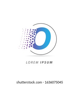 Initial Letter O Logo with Dots. Fast Logo Design Vector Template 