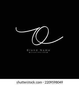 Initialbuchstabe O Logo - handgeschriebenes Signature-Logo für Firmennamen mit Alphabet O