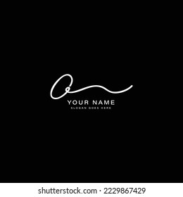 Initial Letter O Logo, Handwritten Signature in joining style for Business Name with Alphabet O