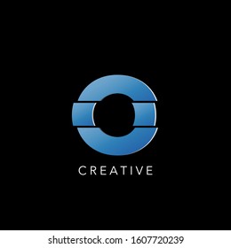 Initial Letter O Logo Icon, simple abstract techno logo vector design.
