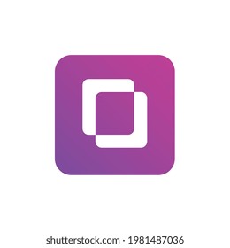 Initial letter O logo icon design template elements, geometric square shape logo - Vector