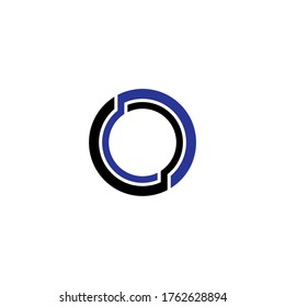 initial letter O logo, line art style design template
