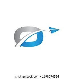 initial letter o logo Origami paper plane