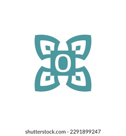 Initial letter O logo ornamental natural emblem pattern frame