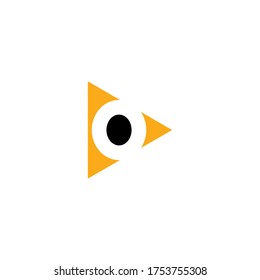 initial letter O logo and play button design template