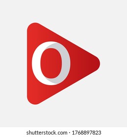 Initial Letter O Logo with Play Icon Concept. Creative Minimal Alphabet Emblem Design Template. Graphic Symbol for Corporate Business Identity.Creative Vector Graphic Element.
