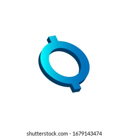 initial letter o logo prospective blue