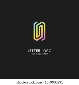 initial letter o logo with rainbow gradient colors style