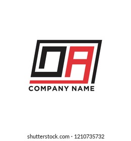 Initial letter O A logo template vector