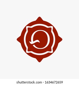 initial letter O logo template inside emblem