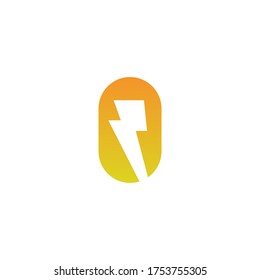 initial letter O logo and thunder design template