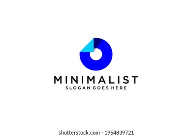 Anfangsbuchstabe O Logo. Für Logos für Unternehmen, Technologie und Branding geeignet. Flaches Vectorlogo-Design-Vorlagenelement.