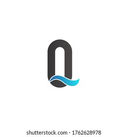 letra inicial logotipo O y oleada, plantilla de diseño de estilo de arte de línea