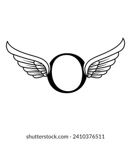 Initial letter O logo and wings symbol vector