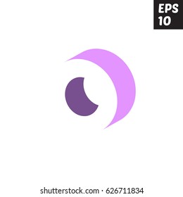 Initial letter O lowercase logo design template block violet purple 