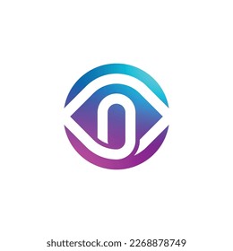 Initial letter O modern eye vision logo