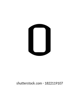 Initial Letter O Modern Style with black and white color.
