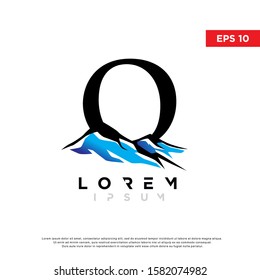 initial letter o mountain logo. modern icon, template design