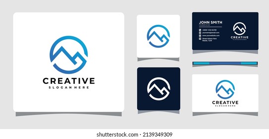 Initial Letter O Mountain Logo Template Design Inspiration