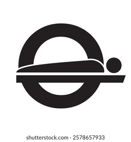 Initial Letter O MRI Symbol Of Medical MRI Procedure Vector Template. Tomography Sign