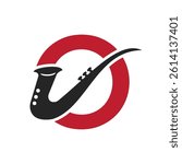 Initial Letter O Music Logo Concept With Jazz or Saxophone Icon Vector Template